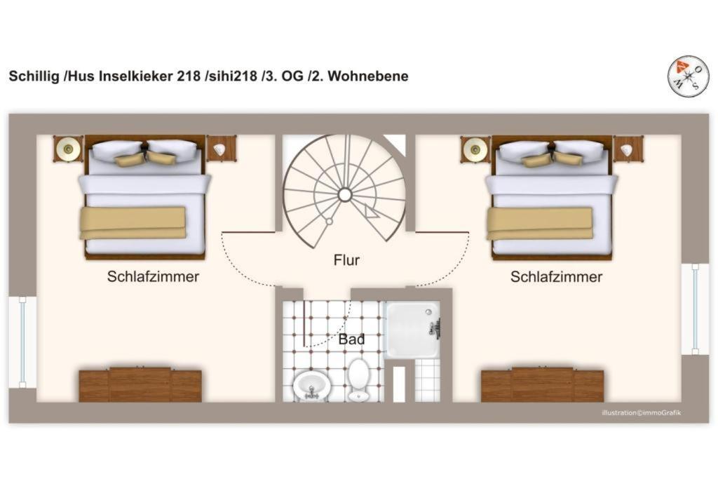 Апартаменты Hus Inselkieker Hus Inselkieker 218 Шиллиг Экстерьер фото